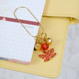 Cozy Season Dangle Clip or Charm with Enamel Maple Leaf Charm
