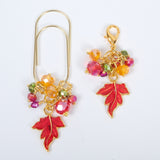 Autumn Whispers Planner Clip or Charm with Enamel Leaf