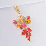 Autumn Whispers Planner Clip or Charm with Enamel Leaf