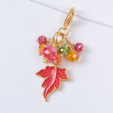 Autumn Whispers Planner Clip or Charm with Enamel Leaf