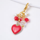 Red Enamel Heart Planner Clip or Charm in Silver or Gold