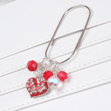 Red Enamel Heart Planner Clip or Charm in Silver or Gold