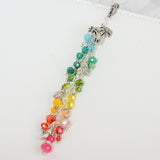 Rainbow Palm Tree Charm with Hibiscus and Pineapple Charms