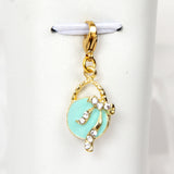 Blue Enamel Purse Charm with Rhinestone Bow