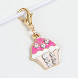 Pink Rhinestone Cupcake Charm