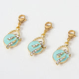 Blue Enamel Handbag or Purse Traveler's Notebook Charms or Stitch Markers with Lobster Claw Clasp