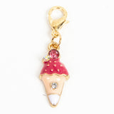 Dark Pink Enamel  Ice Cream Cone Charm