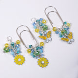 Dandelion Wishes Dangle Planner Clip or Charm with Enamel Flower or Butterfly