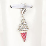 Rhinestone and Enamel Ice Cream Cone Charm