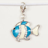 Blue Clownfish Charm with Rhinestone Accents