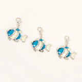 Blue Clownfish Charm with Rhinestone Accents