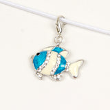 Blue Clownfish Charm with Rhinestone Accents