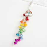 Rainbow Dangle Charm with Enamel Rainbow Charm and Crystal Dangle