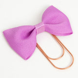 Orchid purple bow planner clip with wide rose gold paper clip