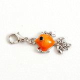 Enamel Fantail Goldfish Charm with Rhinestones