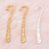 Embossed Metal Bookmark Charm Adapters in Gold, KC Gold, And Silver tones