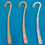 Embossed Metal Bookmark Charm Adapter in Gold, Light Gold and Silver