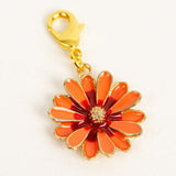 Orange Enamel Daisy Charm