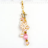 Pink and Gold Planner Charm with Rhinestone Butterfly and Enamel Flower