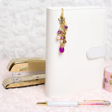 Pink Butterfly Planner Dangle Charm on Ring Bound Planner