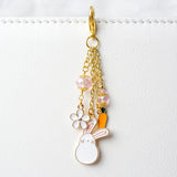 Flower, Rabbit and Carrot Planner Dangle Charm