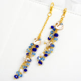 Blue Crystal and Pearl Dangle Planner Charm with Swan and Dragonfly Charms