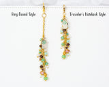 Succulent Planner Charm with Green, Brown and White Crystal Dangle