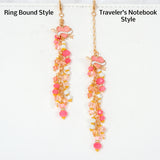 Valentine Charm with Rose Peach Crystals and Enamel Heart Charm