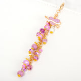 Valentine Charm with Purple and White Crystals and Enamel Heart Charm