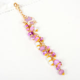 Valentine Charm with Purple and White Crystals and Enamel Heart Charm