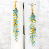 Aqua Flower Dangle Planner Charm with Gold