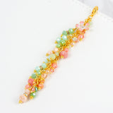 Peach and Green Spring Planner Charm Dangle with Enamel Rhinestone Flower