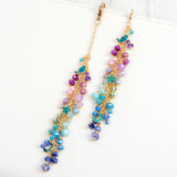 Galaxy Charm with Enamel Moon and Star Charms in Gold with Purple, Aqua and Blue Ombre Dangle