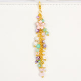 Pearl Pink Flower Planner Dangle Charm with Pastel Crystal and Pearl Dangle