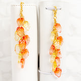 Glass leaf charms on ring boung and traveler's notebooks