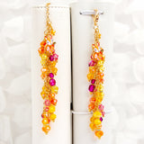 Sweet Fox Planner Dangle Charm with Orange, Yellow and Pink Crystals