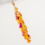 Sweet Enamel Fox Dangle Planner Charm with Orange, Yellow, Pink and Magenta Crystal Dangle