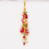 Victorian Rose Dangle Charm with Heart and Key
