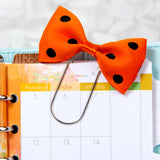 Orange and Black dot Halloween Wide Planner Clip