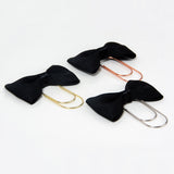 Black grosgrain ribbon bow planner clip with silver, gold or rose gold wide paperclip