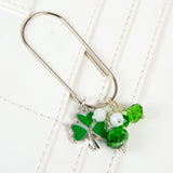 Green Enamel Clover Dangle Clip