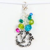 Hummingbird and Flower Charm
