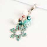Aqua Enamel Snowflake Lobster Clasp Charm