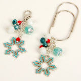 Aqua Enamel Snowflake Dangle Clip and Charm