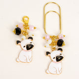 Enamel Bulldog Planner Clip and Charm