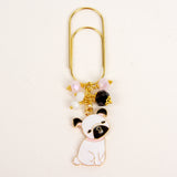 Cute Bulldog Planner Dangle Clip Wide Paperclip