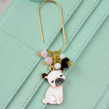 Cute Enamel Bulldog Dangle Clip