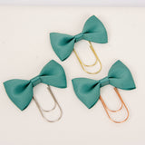 Eucalyptus Green Wide Paperclips with silver, gold and rose gold wide paperclips