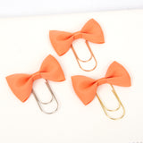Peach Bow Wide Planner Clip - Bookmark in Silver, Gold or Rose Gold