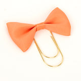 Peach Bow Wide Planner Clip - Bookmark in Silver, Gold or Rose Gold